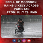 Fresh spell of monsoon rains likely across Pakistan from July 29: PMD