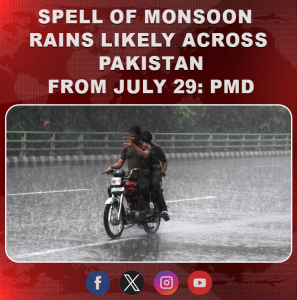 Fresh spell of monsoon rains likely across Pakistan from July 29: PMD