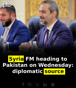 Syria FM heading to Pakistan on Wednesday: diplomatic source