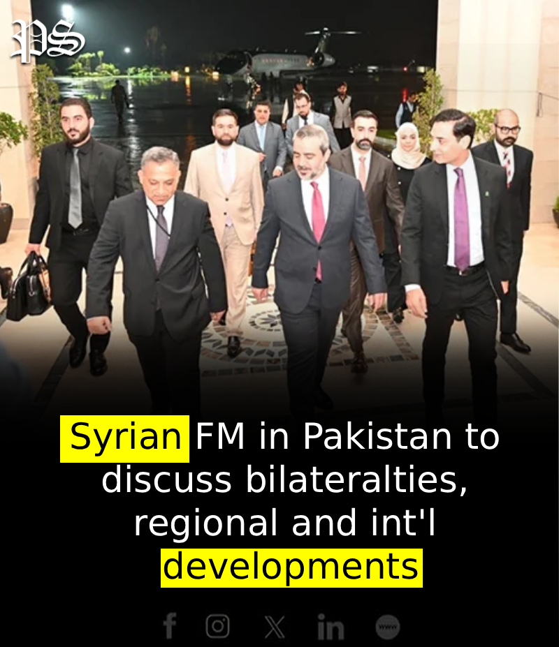 Syrian FM in Pakistan to discuss bilateral ties, regional and int’l developments