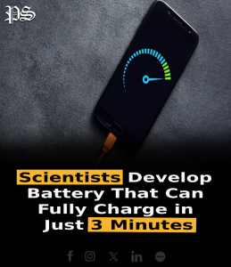 Scientists Develop Battery That Can Fully Charge in Just 3 Minutes