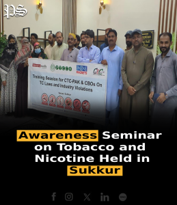 Awareness Seminar on Tobacco and Nicotine Held in Sukkur