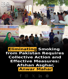 Eliminating Smoking from Pakistan Requires Collective Action and Effective Measures: Afshan Asghar, Anwar Mahar