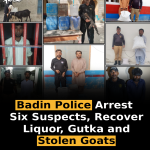 Badin Police Arrest Six Suspects, Recover Liquor, Gutka and Stolen Goats