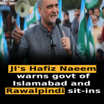 JI’s Hafiz Naeem warns govt of Islamabad and Rawalpindi sit-ins
