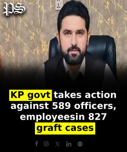 KP govt takes action against 589 officers, employees in 827 graft cases