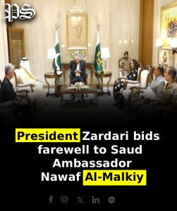 President Zardari bids farewell to Saudi Ambassador Nawaf Al-Malkiy