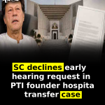 SC declines early hearing request in PTI founder hospital transfer case