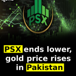 PSX ends lower, gold price rises in Pakistan
