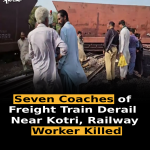 Seven Coaches of Freight Train Derail Near Kotri, Railway Worker Killed