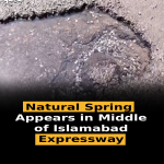 Natural Spring Appears in Middle of Islamabad Expressway
