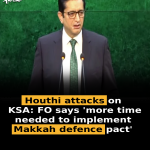 Houthi attacks on KSA: FO says ‘more time needed to implement Makkah defence pact’