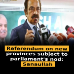Referendum on new provinces subject to parliament’s nod: Sanaullah