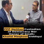 PPP Neither Custodian of Democracy Nor Owner of Sindh: Khalid Maqbool Siddiqui