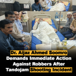 Dr. Aijaz Ahmed Soomro Demands Immediate Action Against Robbers After Tandojam Shooting Incident
