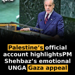 Palestine’s official account highlights PM Shehbaz’s emotional UNGA Gaza appeal