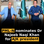 PML-N nominates Dr Najeeb Naqi Khan for AJK president