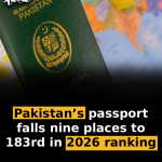 Pakistan’s passport falls nine places to 183rd in 2026 ranking