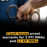 Court issues arrest warrants for 3 PTI MNAs and 12 KP MPAs