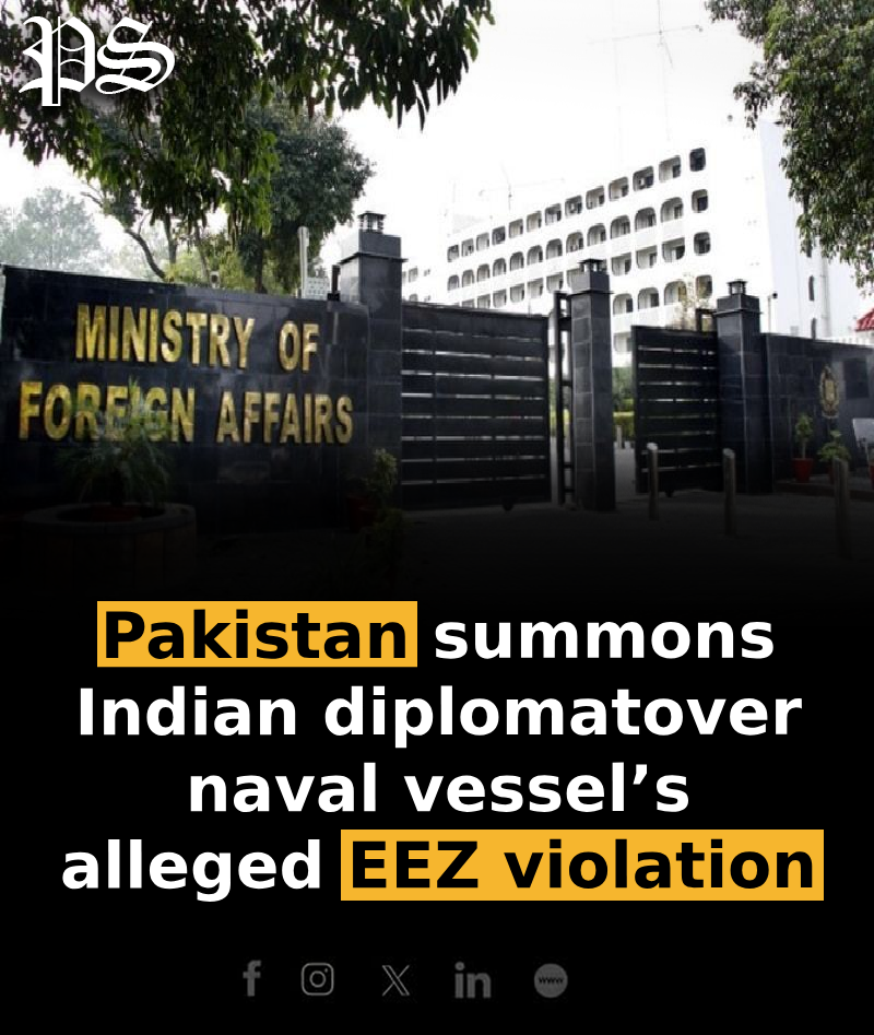 Pakistan summons Indian diplomat over naval vessel’s alleged EEZ violation