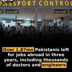 Over 1.87mn Pakistanis left for jobs abroad in three years, including thousands of doctors and engineers
