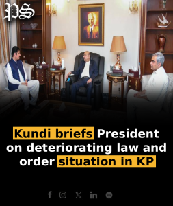 Kundi briefs President on deteriorating law and order situation in KP