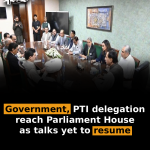 Government, PTI delegation reach Parliament House as talks yet to resume