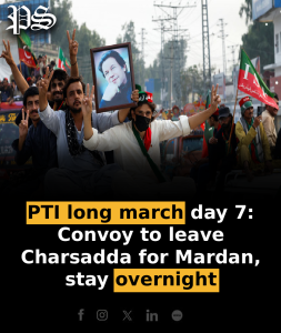 PTI long march day 7: Convoy to leave Charsadda for Mardan, stay overnight