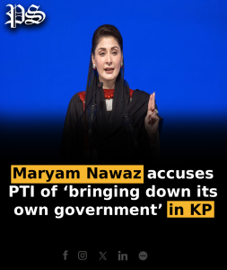 Maryam Nawaz accuses PTI of ‘bringing down its own government’ in KP
