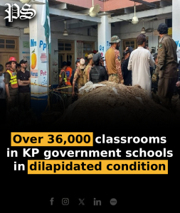Over 36,000 classrooms in KP government schools in dilapidated condition