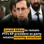 Junaid Akbar to remain PTI’s KP president as party retains existing structure