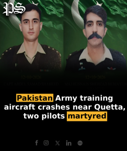 Pakistan Army training aircraft crashes near Quetta, two pilots martyred