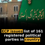 ECP issues list of 161 registered political parties in country