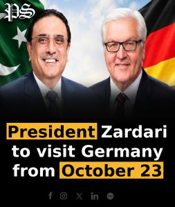 President Zardari to visit Germany from October 23