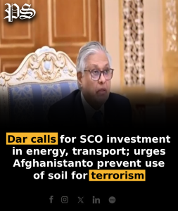 Dar calls for SCO investment in energy, transport; urges Afghanistan to prevent use of soil for terrorism