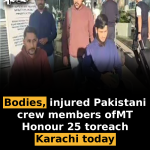Bodies, injured Pakistani crew members of MT Honour 25 to reach Karachi today