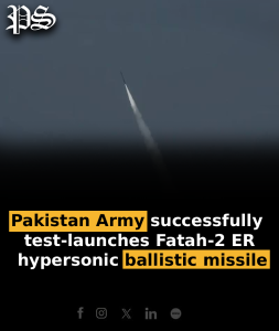 Pakistan Army successfully test-launches Fatah-2 ER hypersonic ballistic missile