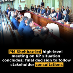 PM Shehbaz-led high-level meeting on KP situation concludes; final decision to follow stakeholder consultations