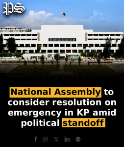 National Assembly to consider resolution on emergency in KP amid political standoff