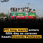 PTI long march enters fifth day as caravan heads towards Peshawar