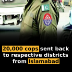 20,000 cops sent back to respective districts from Islamabad