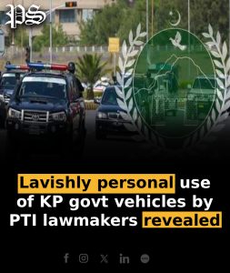 Lavishly personal use of KP govt vehicles by PTI lawmakers revealed
