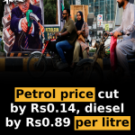 Petrol price cut by Rs0.14, diesel by Rs0.89 per litre