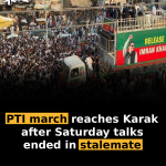 PTI march reaches Karak after Saturday talks ended in stalemate