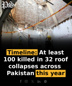 Timeline: At least 100 killed in 32 roof collapses across Pakistan this year