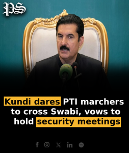 Kundi dares PTI marchers to cross Swabi, vows to hold security meetings