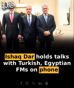 Ishaq Dar holds talks with Turkish, Egyptian FMs on phone